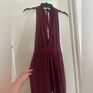 adorable and sexy maroon jumpsuit